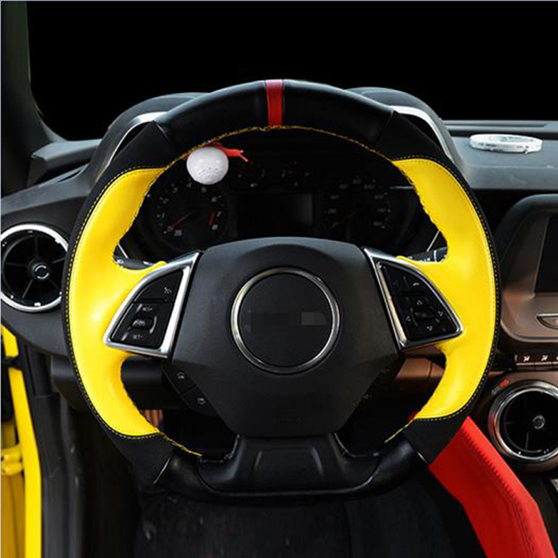 Hand-stitched Leather Steering Wheel Cover For Chevrolet Camaro,Car Steering Covers for car universal 15in
Hand-stitched Leather Steering Wheel Cover For Chevrolet Camaro,Car Steering Covers for car universal 15in