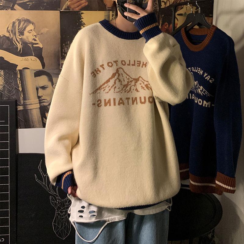 Men's Autumn Sweater Loose Round Neck Printed Letter Simple Fashion Contrasting Color Pullover Men's Clothes Winter Base Tops, Navy blue
Men's Autumn Sweater Loose Round Neck Printed Letter Simple Fashion Contrasting Color Pullover Men's Clothes Winter Base Tops, Navy blue