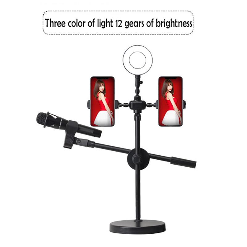 live Stream Fill light phone holder mic stand with USB rechargeable brightness adjustment led ring light micro phone holder
live Stream Fill light phone holder mic stand with USB rechargeable brightness adjustment led ring light micro phone holder
