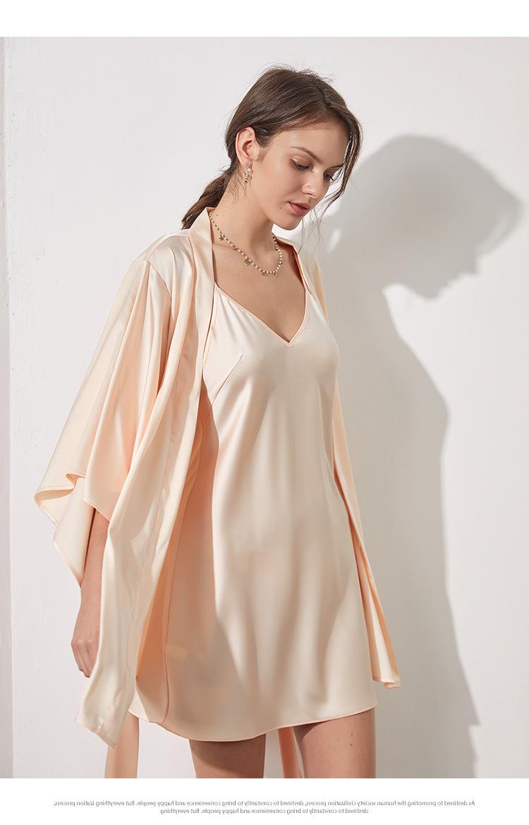 Sling Two-Piece Women' Thin Silk Fabrics Kimono Nightgown Lingerie Mini Dress Robe Set Sleep Set Women Pijamas Dress, Black
Sling Two-Piece Women' Thin Silk Fabrics Kimono Nightgown Lingerie Mini Dress Robe Set Sleep Set Women Pijamas Dress, Black