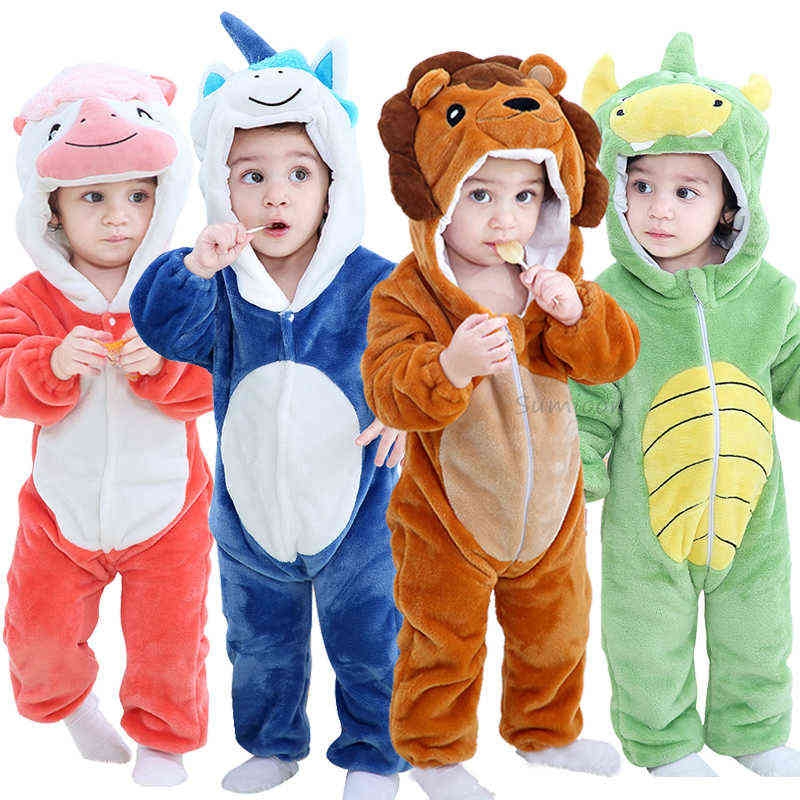 2020 Autumn Winter New Born Baby Clothes Unisex Christmas Clothes Boy Rompers Kids Tiger Costume For Girl Infant Jumpsuit 3-24M G220218