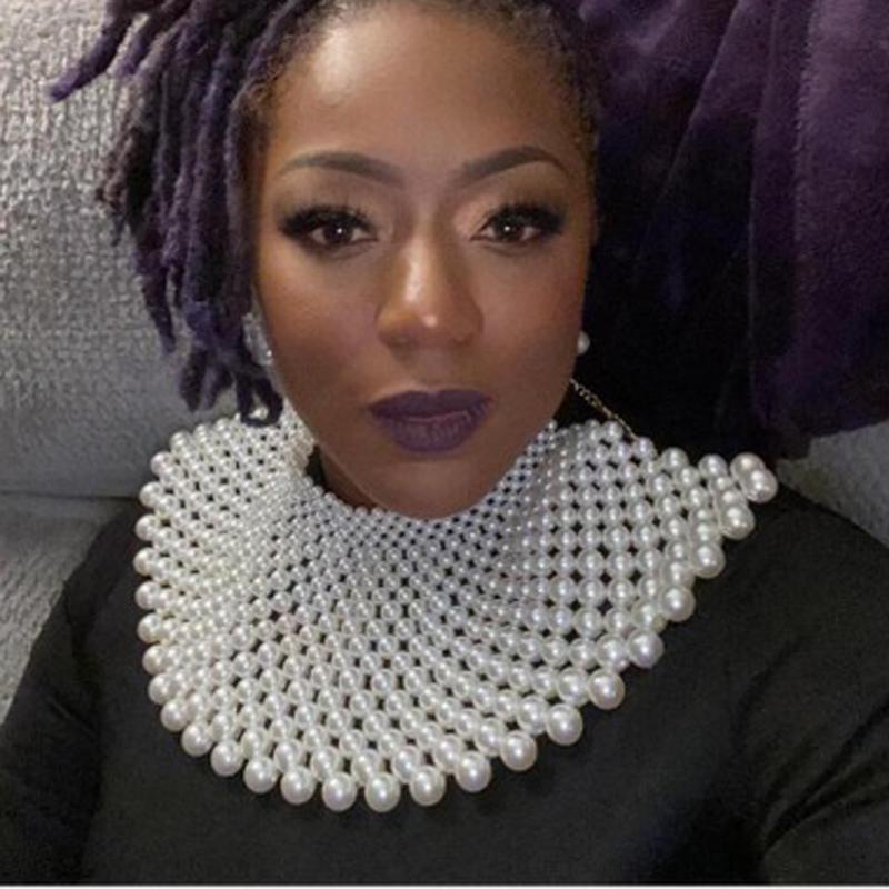 Imitation Pearls Chunky Statement Necklace for Women Bib Collar Choker Handmade Beaded Necklace Maxi Jewelry For Wedding Party
Imitation Pearls Chunky Statement Necklace for Women Bib Collar Choker Handmade Beaded Necklace Maxi Jewelry For Wedding Party