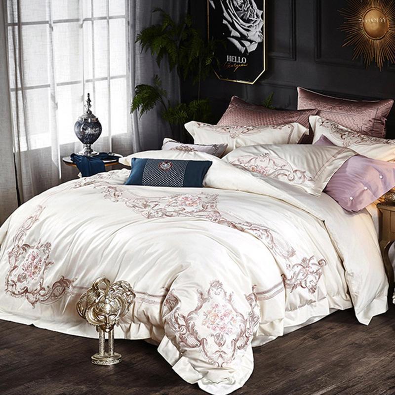 Luxury 500TC Soft Home Texile Euro Bedding Set Egyptian Cotton Embroidery Bed Line Satin Duvet Cover/Flat Sheet/Pillowcase 4pcs1, White
Luxury 500TC Soft Home Texile Euro Bedding Set Egyptian Cotton Embroidery Bed Line Satin Duvet Cover/Flat Sheet/Pillowcase 4pcs1, White