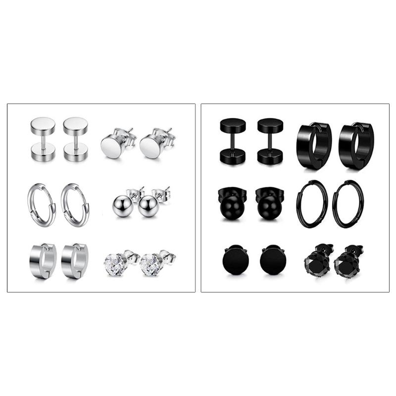 6 Pairs/Set Stainless Steel Piercing Earrings Unisex Women Men Decorations Jewelry Gifts Ear Studs 
6 Pairs/Set Stainless Steel Piercing Earrings Unisex Women Men Decorations Jewelry Gifts Ear Studs