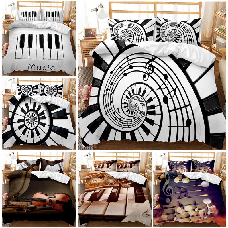 Musical Instrument Bedding Set 3D Piano Printing Duvet Cover Home Textile Comforter Quilt Cover Single Double Queen King Size, Black
Musical Instrument Bedding Set 3D Piano Printing Duvet Cover Home Textile Comforter Quilt Cover Single Double Queen King Size, Black