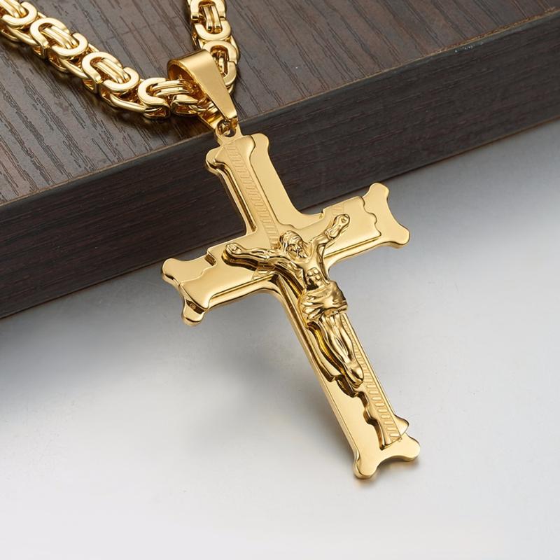 Christian Jesus Cross Pendant Necklaces Thick Link Byzantine Chain Stainless Steel Men Necklace Jewelry Gift 18-30
Christian Jesus Cross Pendant Necklaces Thick Link Byzantine Chain Stainless Steel Men Necklace Jewelry Gift 18-30