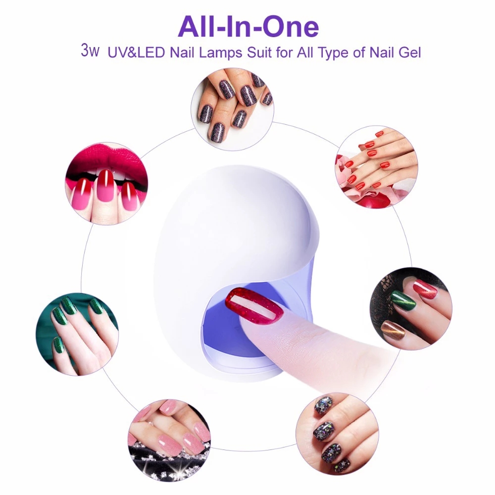 MINI 3W USB Pink Egg Shape Design 30S Fast Drying UV LED Lamp Nail Dryer Gel Polish Curing Light
