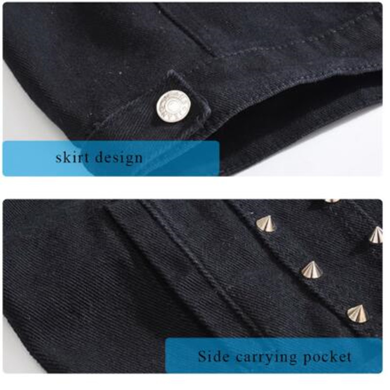 New 2020 Denim Vest Men Punk Rock Rivet Cowboy Black Jeans Waistcoat Fashion Men Motorcycle Style Sleeveless Jeans Jacket M- LJ201217