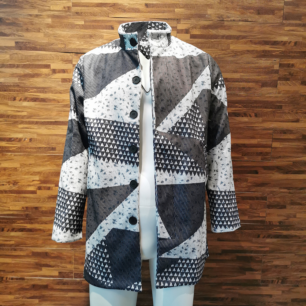 Men Autumn Long Coat Geometric Color Block Print Button Lapel Fashion Office Winter Jacket Casual Wool Coats Oversized New 201222