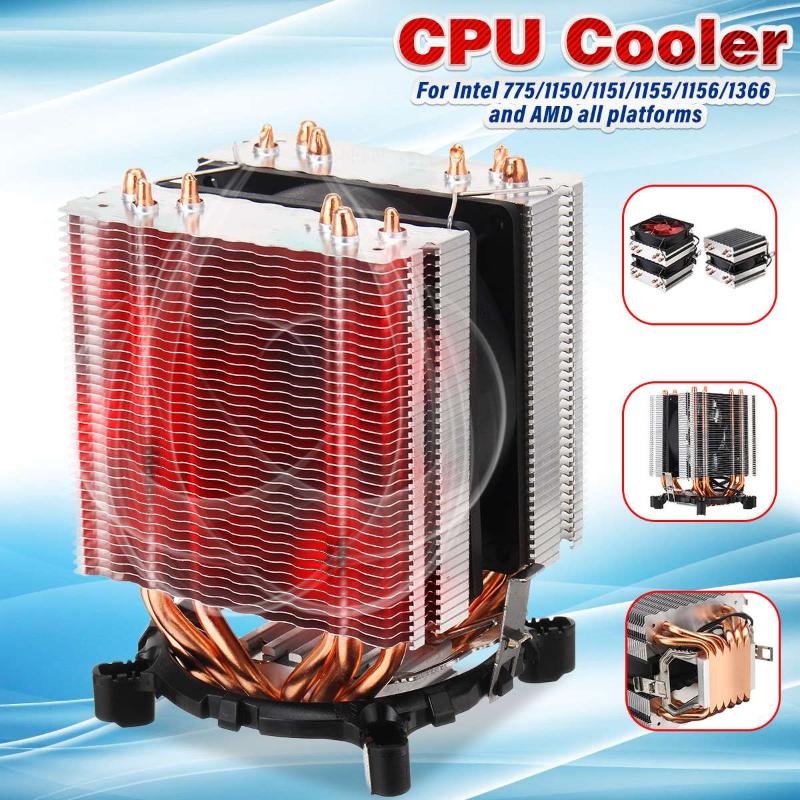 LEORY CPU Cooler 6 Heat Pipes Dual Fan Cooler Quiet Cooling Fan Heatsink Radiator for Intel 775/1150/1151/1155/1156/1366 and AMD
LEORY CPU Cooler 6 Heat Pipes Dual Fan Cooler Quiet Cooling Fan Heatsink Radiator for Intel 775/1150/1151/1155/1156/1366 and AMD