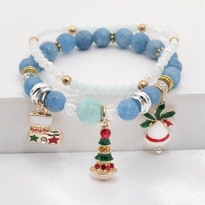Christmas Gift Bell Snowman Double Elastic Bracelet Bead Bracelet Women Metal Strand Bracelets Trendy
Christmas Gift Bell Snowman Double Elastic Bracelet Bead Bracelet Women Metal Strand Bracelets Trendy