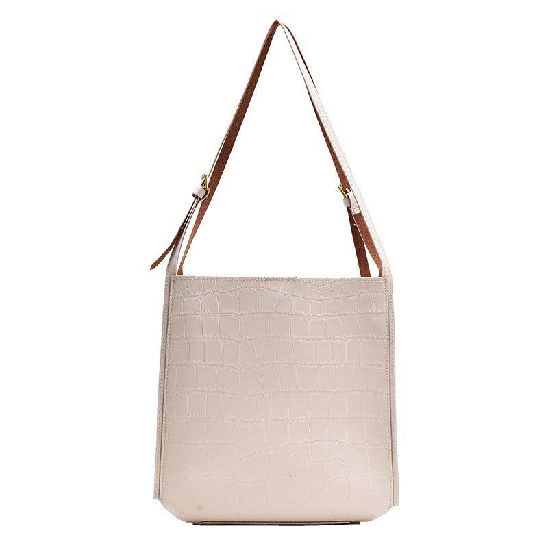 Handbag PU Leather Lady Shoulder Bag Large Capacity New Women Bucket Bag White Literature Lady Light With Stone Grain White
Handbag PU Leather Lady Shoulder Bag Large Capacity New Women Bucket Bag White Literature Lady Light With Stone Grain White