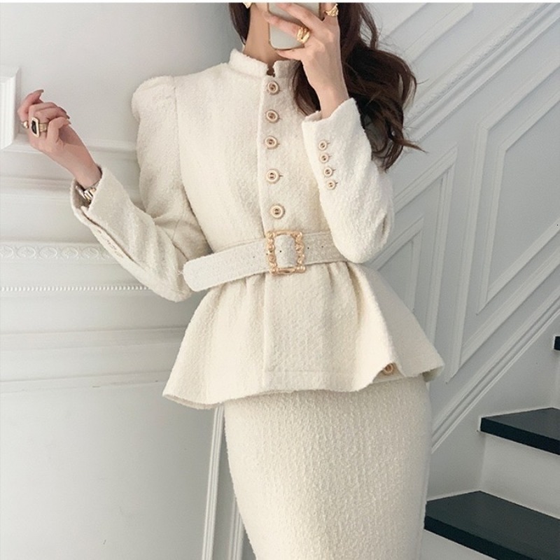 2021 New Female Chic Style Two Solid Joint Collars Single Breasted Tops Mid-calf Belt Pencil Tweed Suits Women's Skirts CIX9, Black
2021 New Female Chic Style Two Solid Joint Collars Single Breasted Tops Mid-calf Belt Pencil Tweed Suits Women's Skirts CIX9, Black
