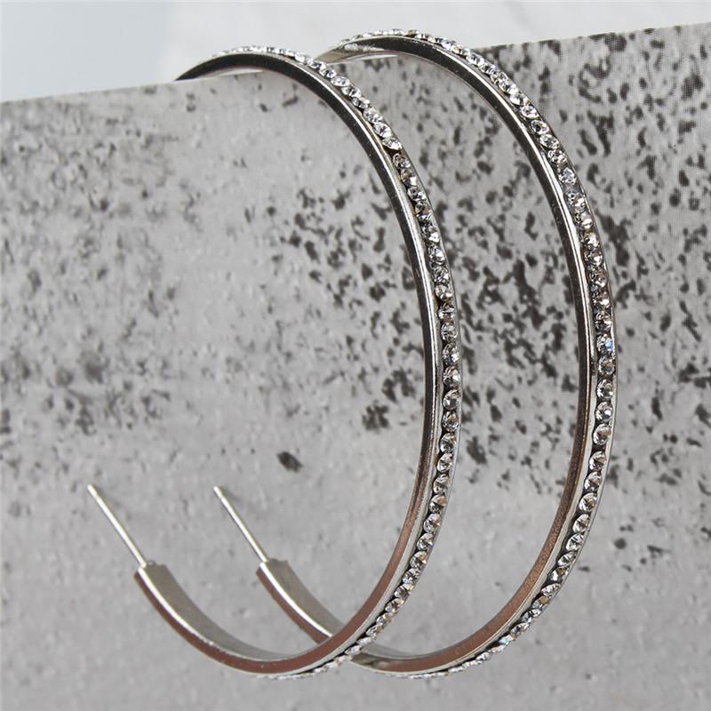 Hoop & Huggie Brand Earrings Women Girl Trendy Large Big Smooth Circle Jewelry