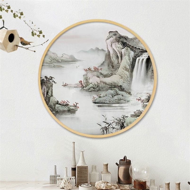 2026 40X40cm Round Wooden Picture Frames DIY Hanging Photo Mounted Poster Frame Framed Wall Art Home Decoration Gifts 201211 H260306