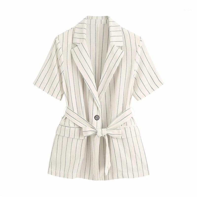 2020 women casual striped long blazer with blet female summer fashion short sleeve single button jacket outwear women blazers1, White
2020 women casual striped long blazer with blet female summer fashion short sleeve single button jacket outwear women blazers1, White