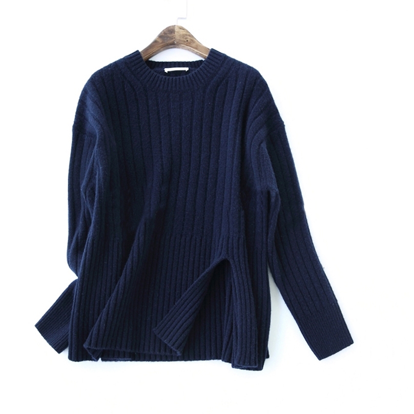 Autumn Women Loose Sweaters Cashmere And Wool Jumper O-Neck Long Sleeve Knit Pullovers Winter Female Warm Thicken Tops 201225