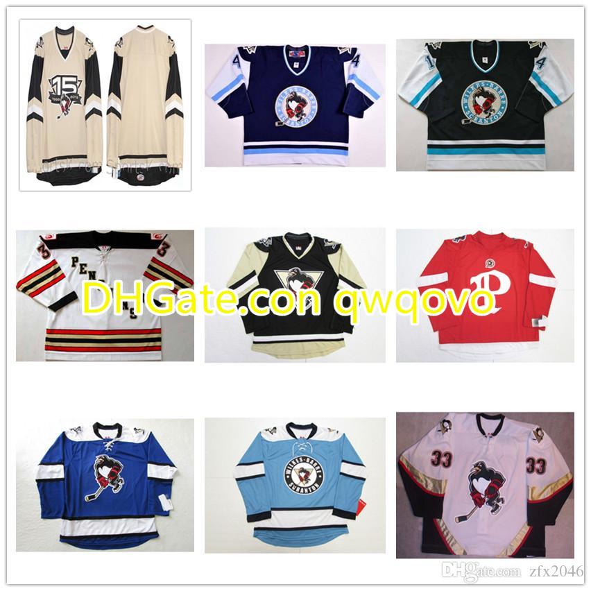 Custom AHL Wilkes Barre Scranton Penguins 14 Shane Endicott 4 Chris Kelleher Authentic Hockey Jersey Black Blue White Stitched Logos, 33 white-1
Custom AHL Wilkes Barre Scranton Penguins 14 Shane Endicott 4 Chris Kelleher Authentic Hockey Jersey Black Blue White Stitched Logos, 33 white-1