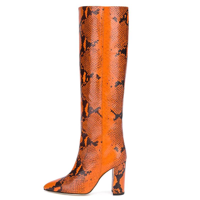 New Brand Women's Long Boots Snake Pattern Genuine Leather Pointed Toe Square Heel Knee-high Boots Leopard Rome Shoes Botas 2021, As shown
New Brand Women's Long Boots Snake Pattern Genuine Leather Pointed Toe Square Heel Knee-high Boots Leopard Rome Shoes Botas 2021, As shown