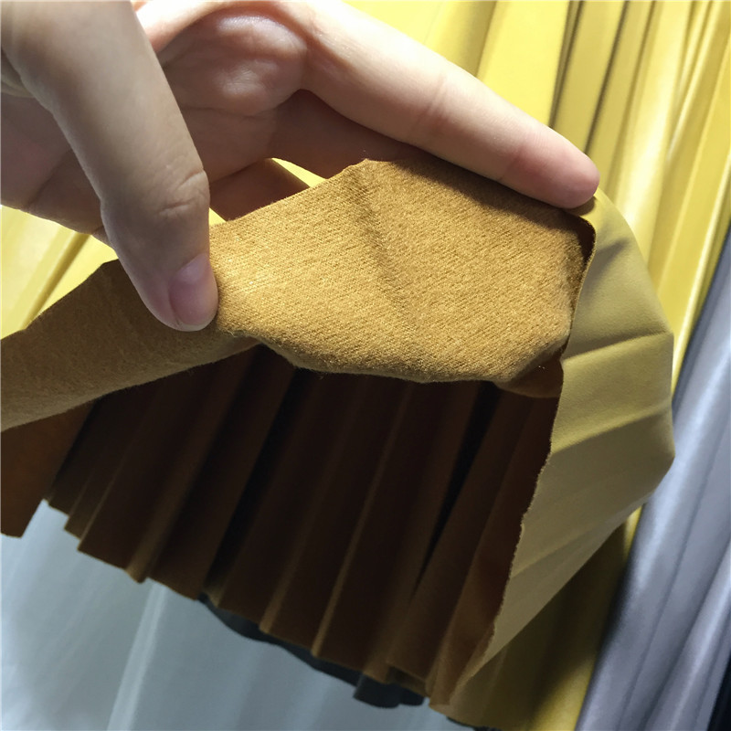 new women pu leather pleated skirt halflength retro highwaisted slim organ leather skirt pleated long skirt female T200324