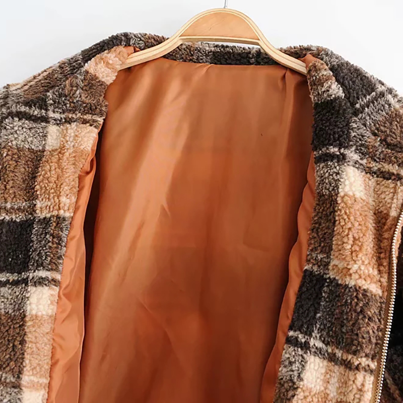 Winter Autumn Women Brown Splice Jacket New Warm Berber Fleece Vintage Short Jackets Tops Women Fashion Clothes Veste Femme 201109