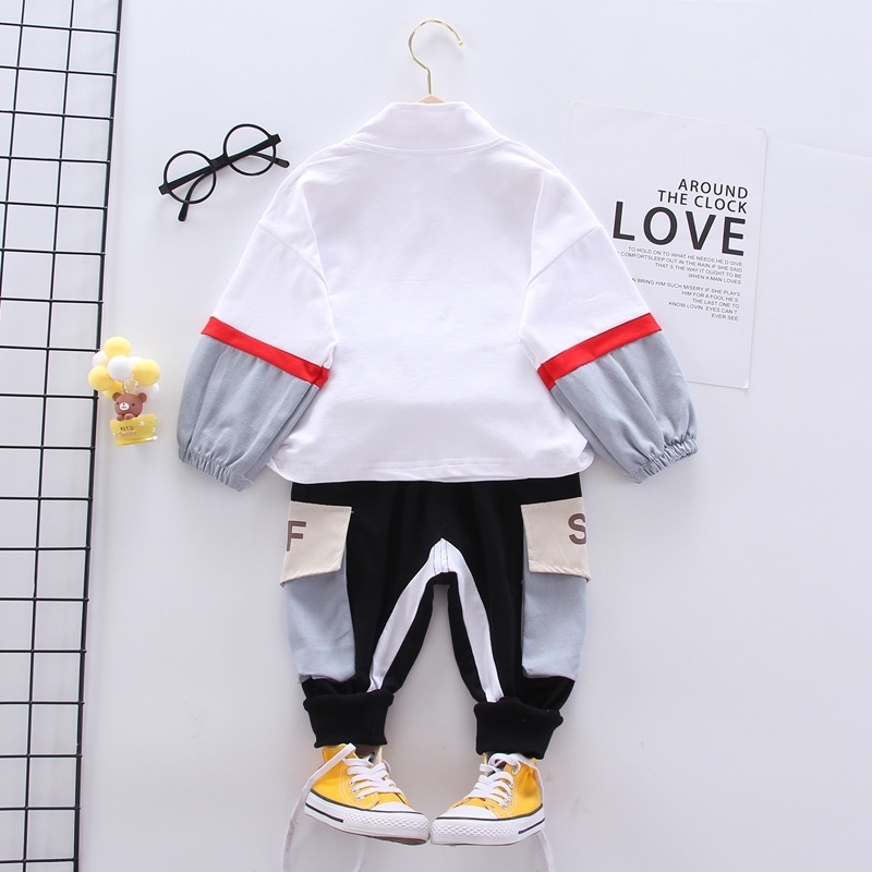 children's sports suit spring and autumn casual stitching clothes kids jacket + pants sportswear clothes children's wear 201126