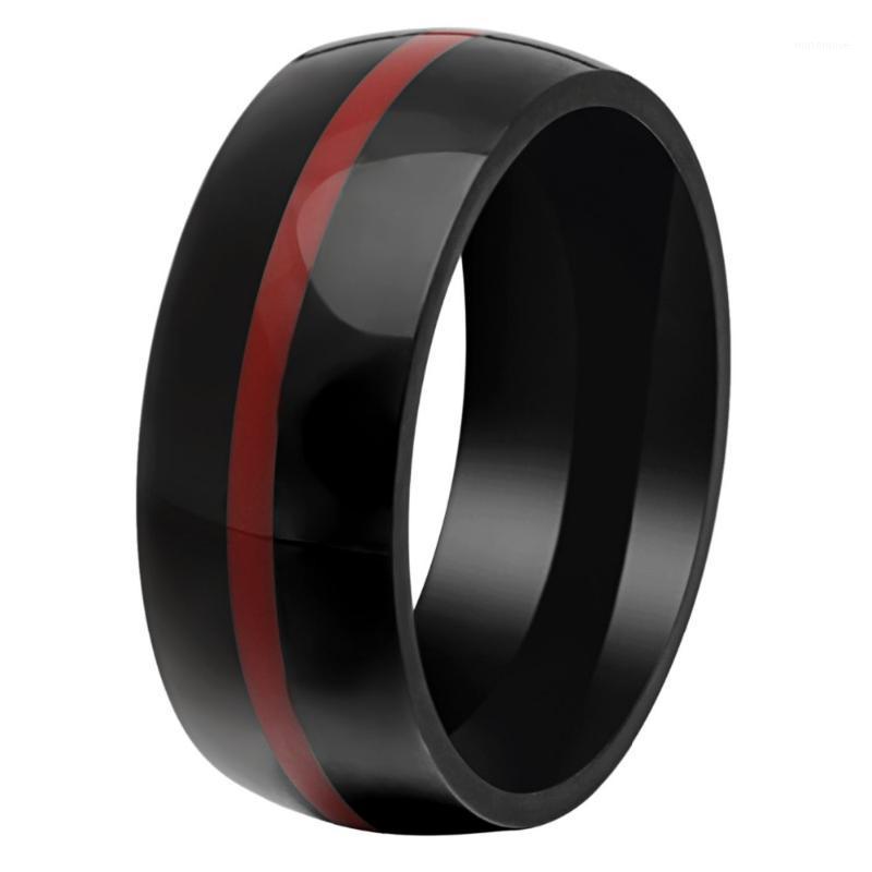 Hainon Mens firefighter Rings Stainless Steel Thin blue Red line Ring Top Quality Black Color Wedding rings Distribution1
Hainon Mens firefighter Rings Stainless Steel Thin blue Red line Ring Top Quality Black Color Wedding rings Distribution1