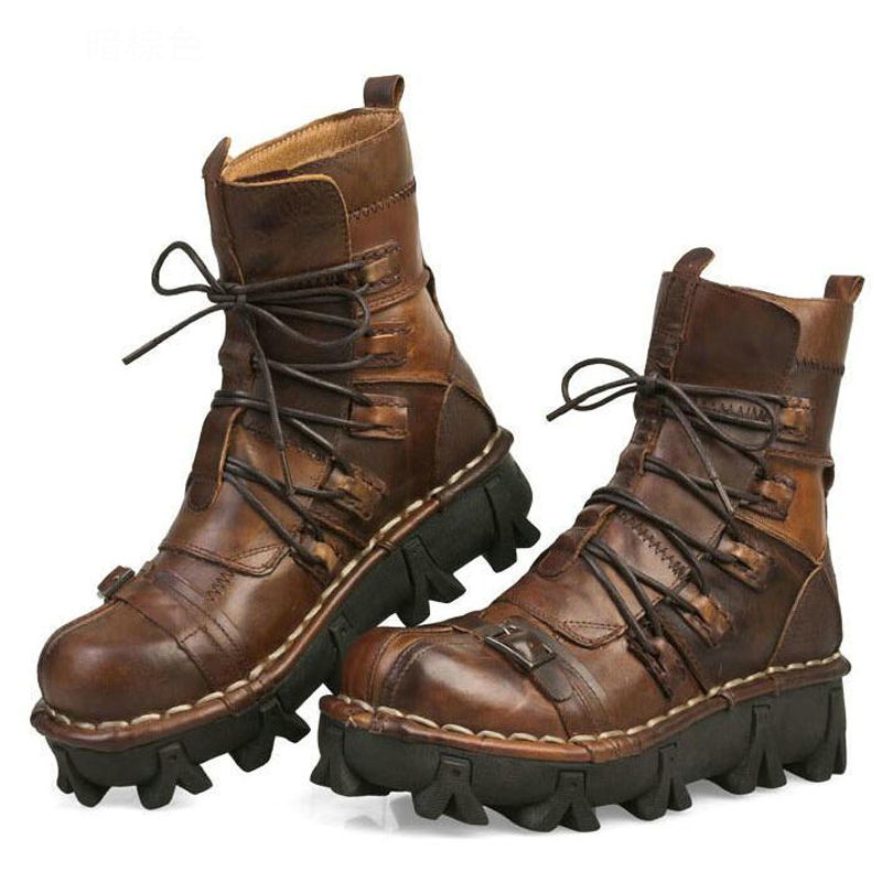 Hot Sale Fashion Plus Size Cowhide Genuine Leather Military Uniform Boots Gothic Skull Punk Martin Platform Mid-calf Boots Steampunk Shoes, Black
Hot Sale Fashion Plus Size Cowhide Genuine Leather Military Uniform Boots Gothic Skull Punk Martin Platform Mid-calf Boots Steampunk Shoes, Black