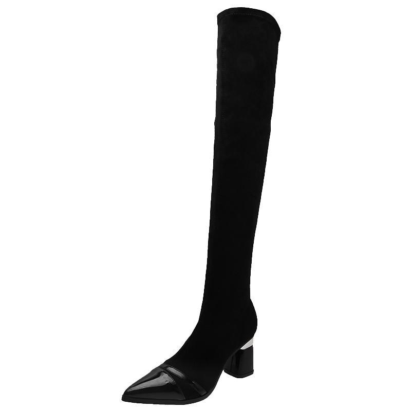 Women's Over-The-Knee Boots For Autumn And Winter 2021 New Wild Thick-Heeled Stretch Fabric High Shoes Flock With Thin Boots
Women's Over-The-Knee Boots For Autumn And Winter 2021 New Wild Thick-Heeled Stretch Fabric High Shoes Flock With Thin Boots