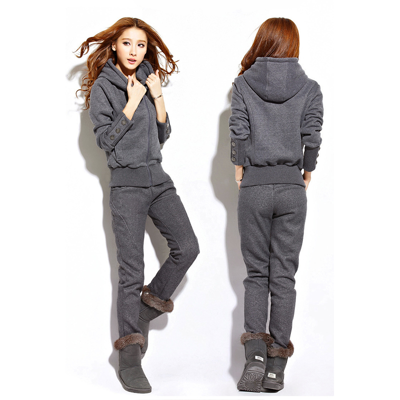 Women's Sets Autumn Winter Women Hoodie Pants Set Zipper Tracksuit Sweatshirt Trousers Sportswear Tracksuit Suits T201031