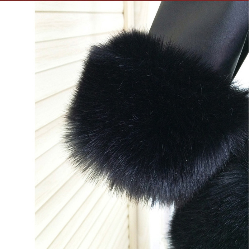 LANMREM Women PU Leather Clothing Autumn winter Loose Long Sleeve Turn-down Collar Artificial Fur short style Coat famale TA876 201020