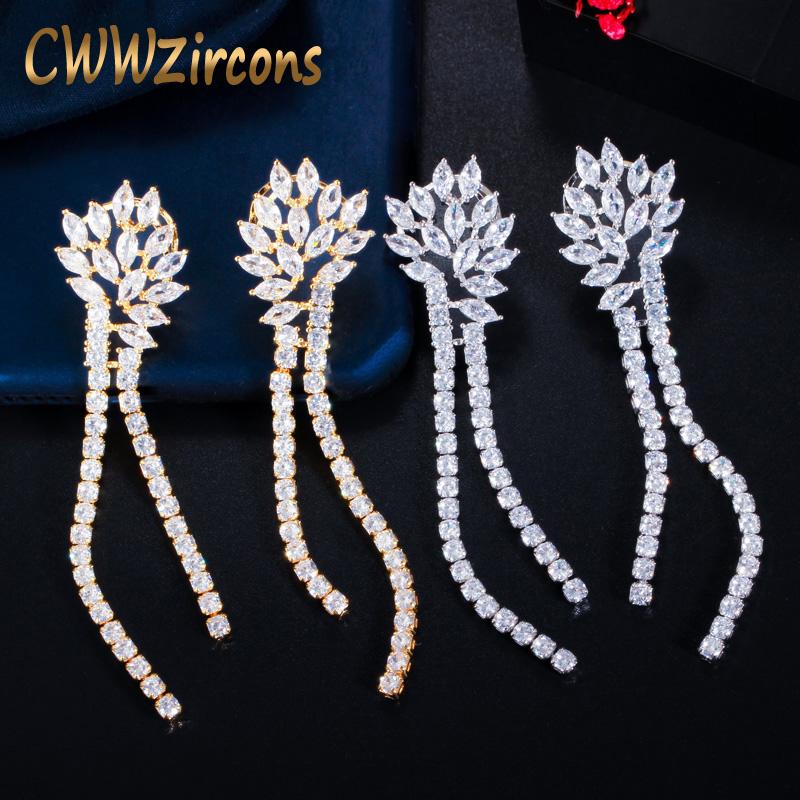 CWWZircons Sparkling White Cubic Zircon Long Dangle Tassel Drop Earrings Dubai Gold Color Women Wedding Jewelry CZ777
CWWZircons Sparkling White Cubic Zircon Long Dangle Tassel Drop Earrings Dubai Gold Color Women Wedding Jewelry CZ777