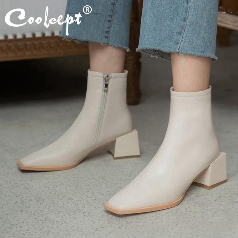 Coolcept Real Leather Women Ankle Boots Fashion Zipper High Heel Winter Shoes Woman Warm Short Boot Lady Footwear Size 34-401, Beige
Coolcept Real Leather Women Ankle Boots Fashion Zipper High Heel Winter Shoes Woman Warm Short Boot Lady Footwear Size 34-401, Beige