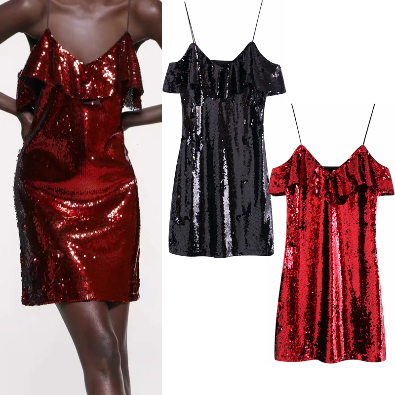 2021 New Red Black Sequin Party Women Vintage Sleeveless Ruffle Slip Mini Sexy Dress Ladies Glitter Christmas Dresses P84p
2021 New Red Black Sequin Party Women Vintage Sleeveless Ruffle Slip Mini Sexy Dress Ladies Glitter Christmas Dresses P84p