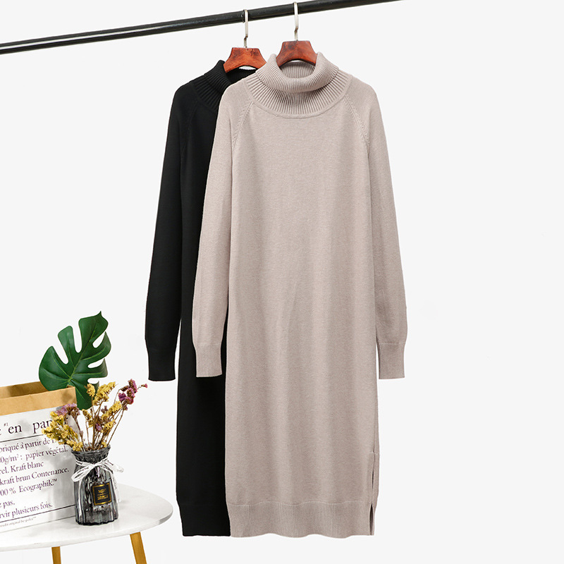 Autumn Winter Turtleneck Long Knitted Dress Women Casual Loose Solid Female Office Lady 210520, Khaki
Autumn Winter Turtleneck Long Knitted Dress Women Casual Loose Solid Female Office Lady 210520, Khaki