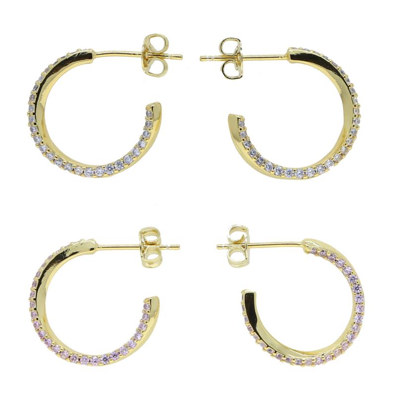 Pink White CZ Circle Hoop Earring Gold Color Classic Medium Twist Band Multi Piercing Women Earrings
Pink White CZ Circle Hoop Earring Gold Color Classic Medium Twist Band Multi Piercing Women Earrings