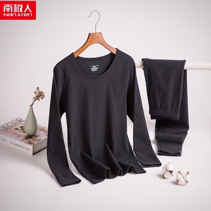 NANJIREN Woman Thermal Underwear Set Women Pajama Set Sleepwear Grils Solid High Quality LongJohns Set Long Shirts Long Trousers 201027