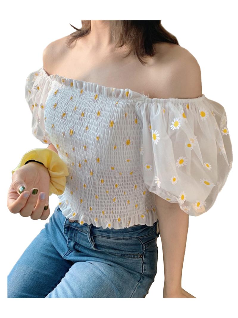 Women Blouse Daisy Embroidery Floral Printed Long Puff Sleeve Square Collar Ruffles Stylish Slim Fitting Top
Women Blouse Daisy Embroidery Floral Printed Long Puff Sleeve Square Collar Ruffles Stylish Slim Fitting Top