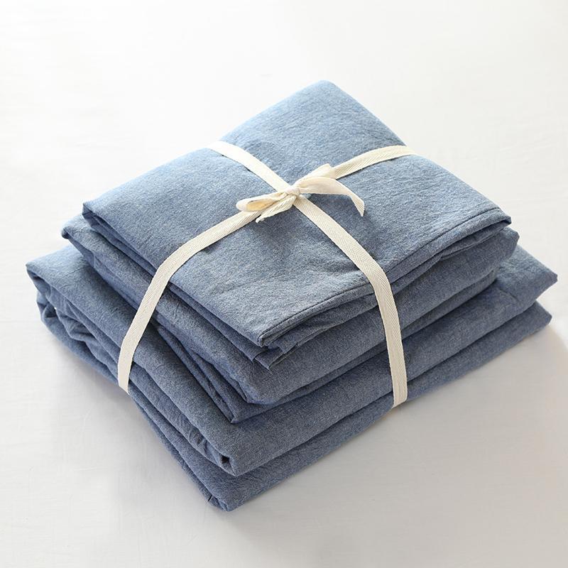 100% Cotton Washed style fabric vintage blue blanket cover fitted sheet set 4pcs solid color bedding sets1, As pic
100% Cotton Washed style fabric vintage blue blanket cover fitted sheet set 4pcs solid color bedding sets1, As pic