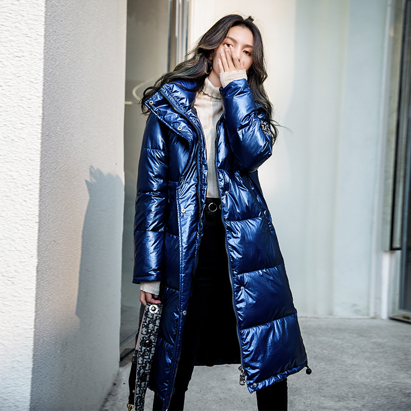 Plus Size Casual Thick Zipper Puffer Fashion Women Winter Jacket Fur Warm Long Coat Female Parka Hooded Jackets Oversized 201017