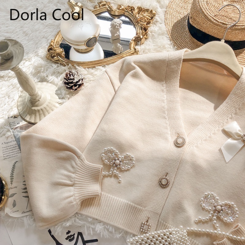 New High Street Cardigans for Elegant Women Beading Casual Snippets Loose Sweet Lady Chic Sweaters Solid Party Tops Ix5i, Apricot.
New High Street Cardigans for Elegant Women Beading Casual Snippets Loose Sweet Lady Chic Sweaters Solid Party Tops Ix5i, Apricot.