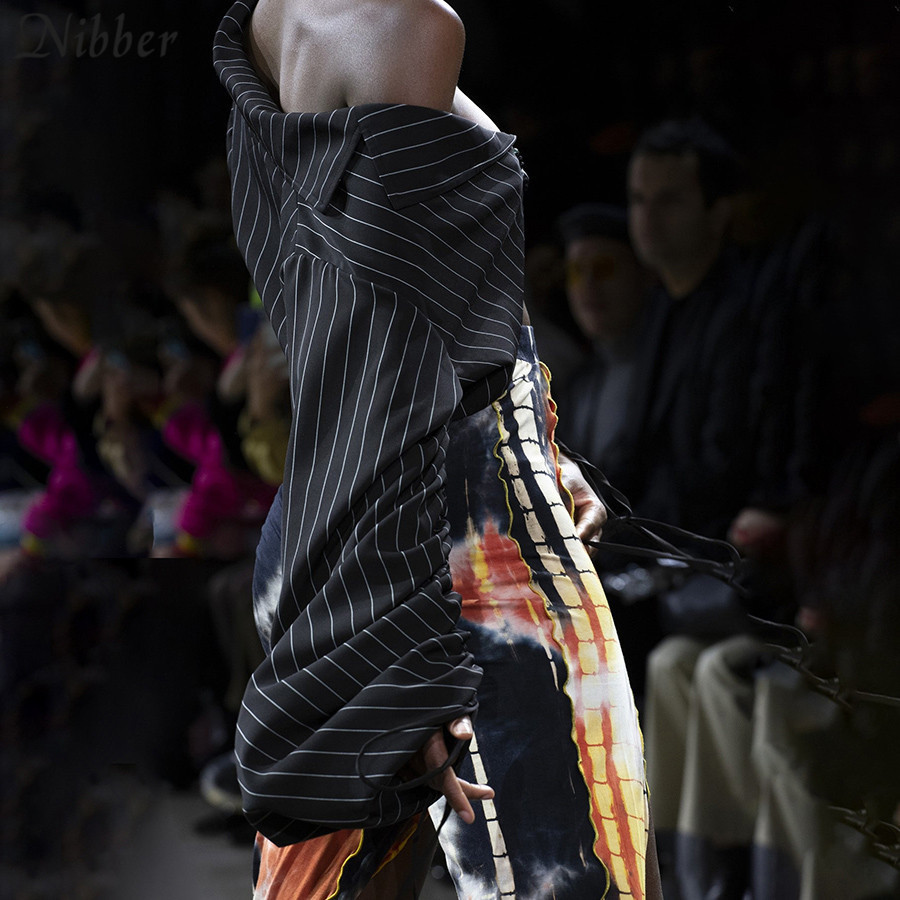 Nibber office ladies Black striped coat womens 2019autumn fashion Elegant short tops jacket high street casual loose coat mujer T200111