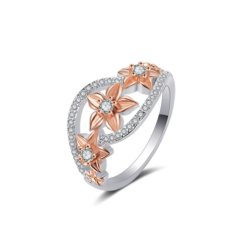 European and American hot-selling new flower electric two-tone popular women's ring, hot pair ring fashion trend
European and American hot-selling new flower electric two-tone popular women's ring, hot pair ring fashion trend