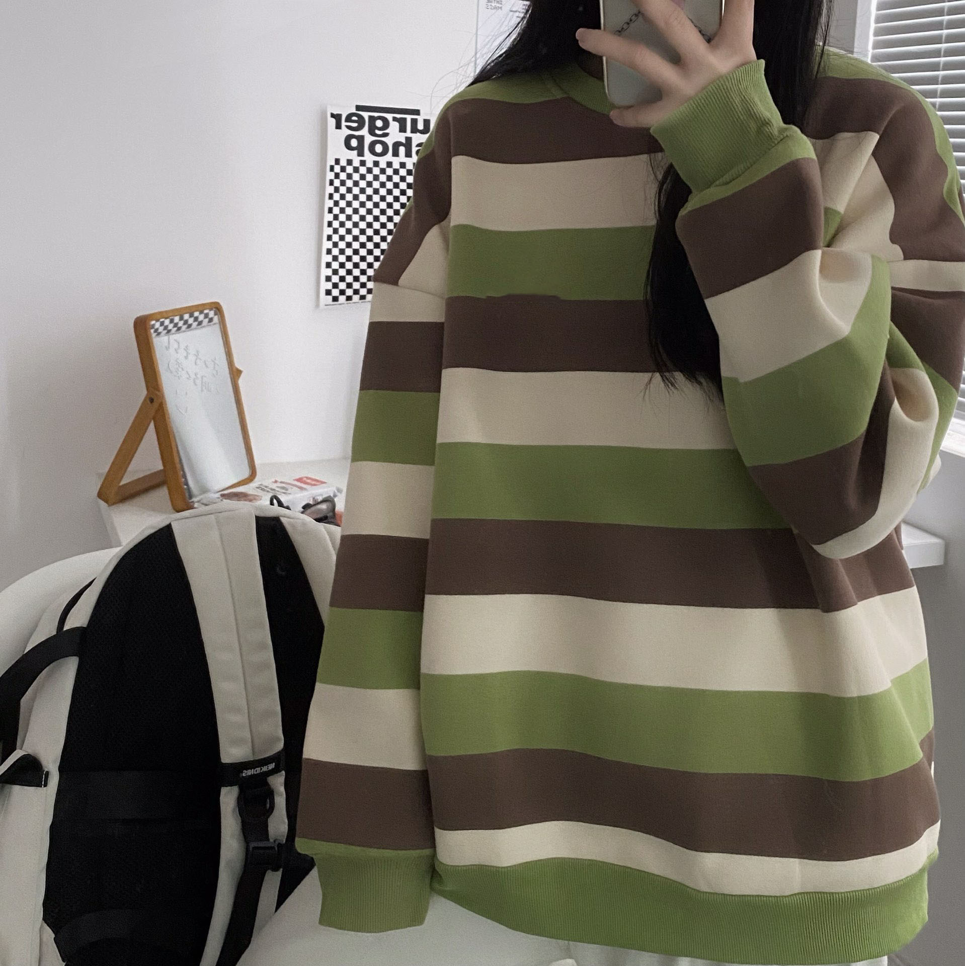 Womens Swater Winter New Contrast Color Fashion Streetwear Pocket Pure Cotton Women's Round Neck Stripe Sweatershirt, Orange
Womens Swater Winter New Contrast Color Fashion Streetwear Pocket Pure Cotton Women's Round Neck Stripe Sweatershirt, Orange