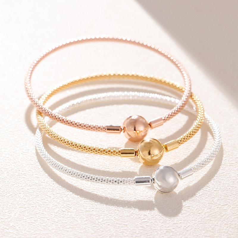 Wholesale Romantic 100% 925 Sterling Silver Mesh Weave Bracelet with Round Clasp Fits For European Style Jewelry
Wholesale Romantic 100% 925 Sterling Silver Mesh Weave Bracelet with Round Clasp Fits For European Style Jewelry