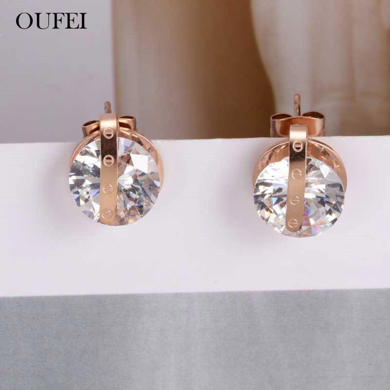 OUFEI Rose Gold Zircon Stud Earrings Stainless Steel Jewelry Fashion Woman Earrings Gifts For Women Jewelry Accessories
OUFEI Rose Gold Zircon Stud Earrings Stainless Steel Jewelry Fashion Woman Earrings Gifts For Women Jewelry Accessories
