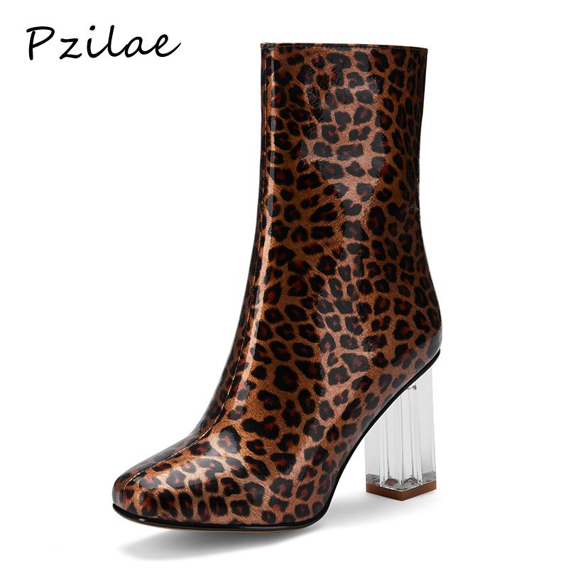 Pzilae sexy ankle boots for women 2020 high heels boots women square toe ladies winter fashion leopard print shoes 33-43
Pzilae sexy ankle boots for women 2020 high heels boots women square toe ladies winter fashion leopard print shoes 33-43