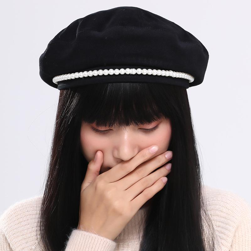 Women's autumn and winter hats flat brim warp knit wide brim canvas warm dome satin gear windproof pearl beret Christmas gift, White
Women's autumn and winter hats flat brim warp knit wide brim canvas warm dome satin gear windproof pearl beret Christmas gift, White