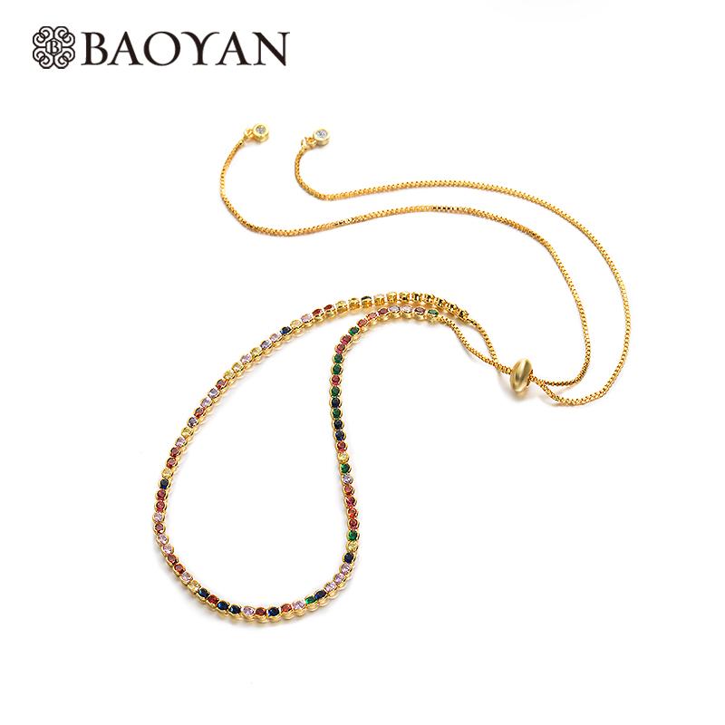 BAOYAN Adjustable Crystal Tennis Necklace Rainbow Zircon Multi Colors Choker Necklace Gold/Silver Plating Crystal Women
BAOYAN Adjustable Crystal Tennis Necklace Rainbow Zircon Multi Colors Choker Necklace Gold/Silver Plating Crystal Women