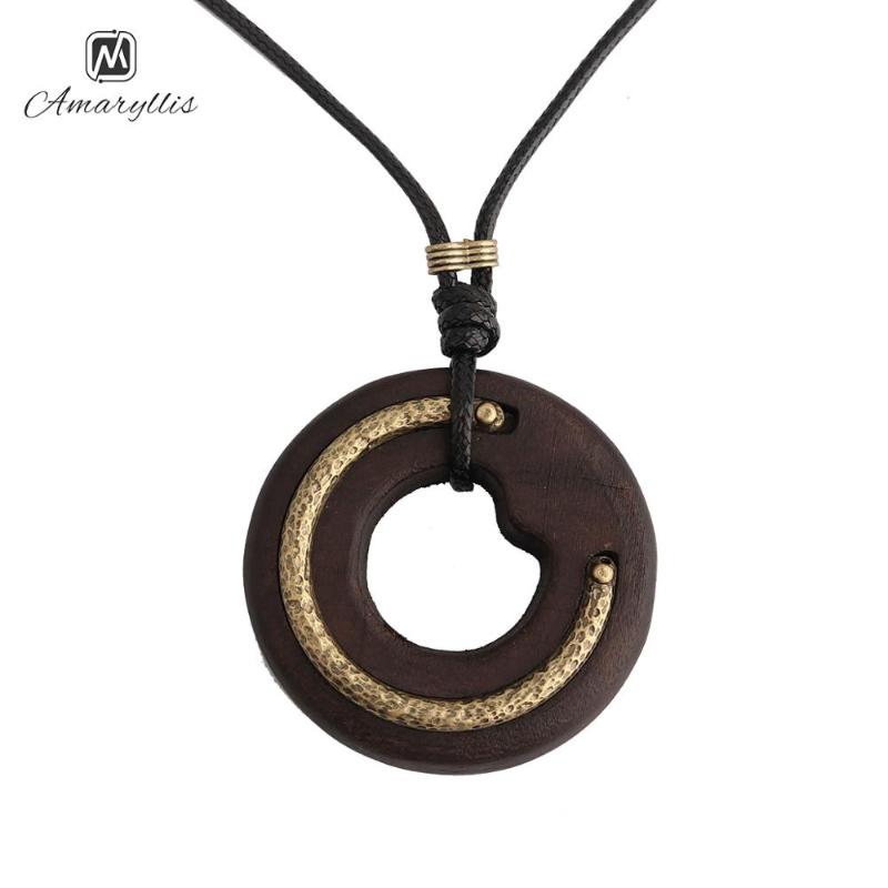 Amaiyllis Vintage Round Wood Pendant Necklace For Women Handmade Rope Chain Sweater Necklace Crescent Dangle Colliers
Amaiyllis Vintage Round Wood Pendant Necklace For Women Handmade Rope Chain Sweater Necklace Crescent Dangle Colliers
